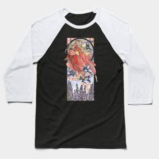 Lady of July Star Festival with Magpies and Lanterns Mucha Inspired Birthstone Series     Edit Baseball T-Shirt